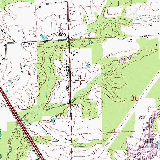 Topographic Map of Township of Wayne, IN