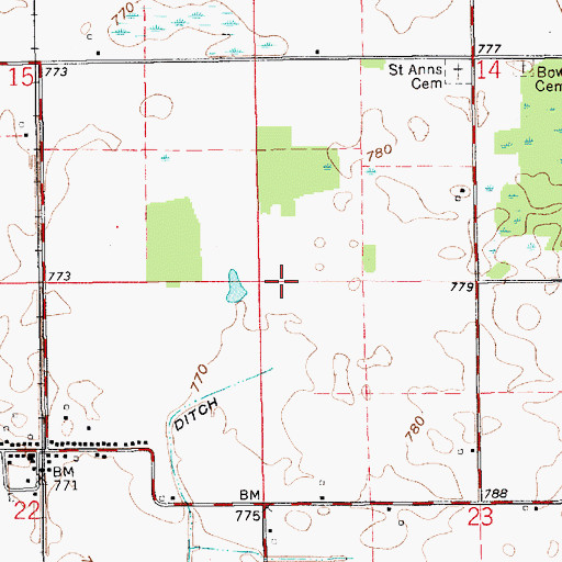Topographic Map of Township of Wayne, IN