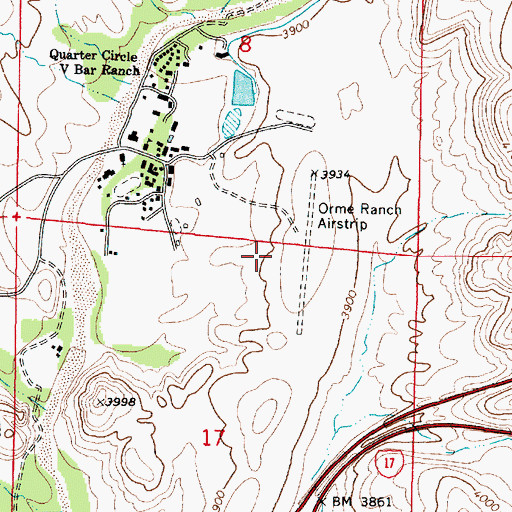 Topographic Map of Orme School Airport (historical), AZ