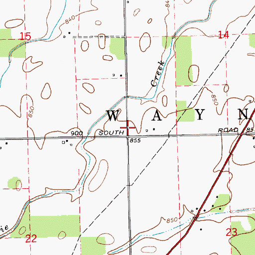 Topographic Map of Township of Wayne, IN