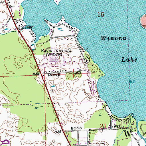 Topographic Map of Township of Wayne, IN