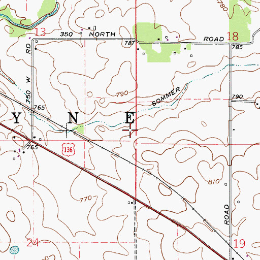 Topographic Map of Township of Wayne, IN