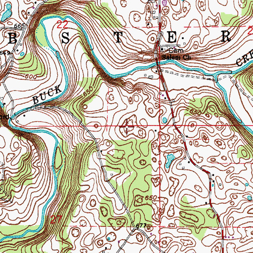 Topographic Map of Township of Webster, IN