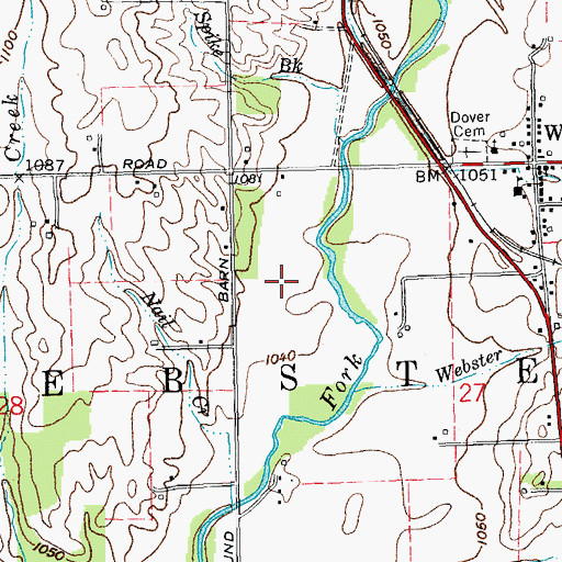 Topographic Map of Township of Webster, IN