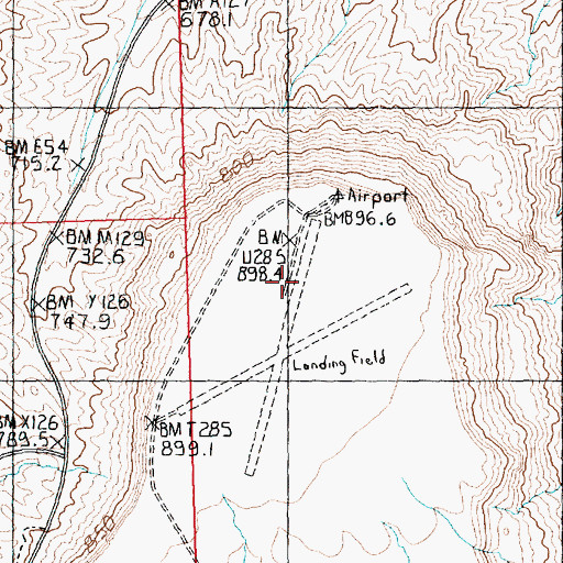 Topographic Map of Pearce Ferry Airport, AZ