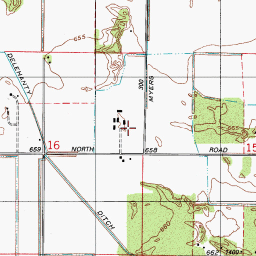 Topographic Map of Township of Wheatfield, IN