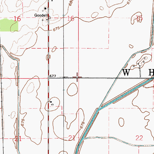 Topographic Map of Township of White Post, IN