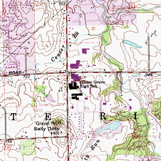 Topographic Map of Township of White River, IN