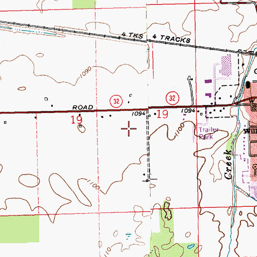 Topographic Map of Township of White River, IN
