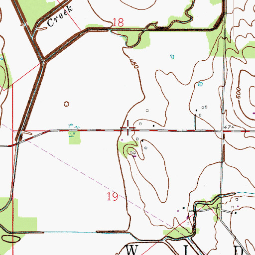 Topographic Map of Township of Widner, IN