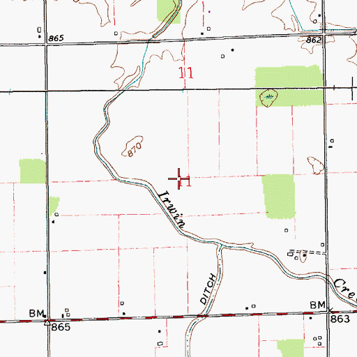 Topographic Map of Township of Wildcat, IN