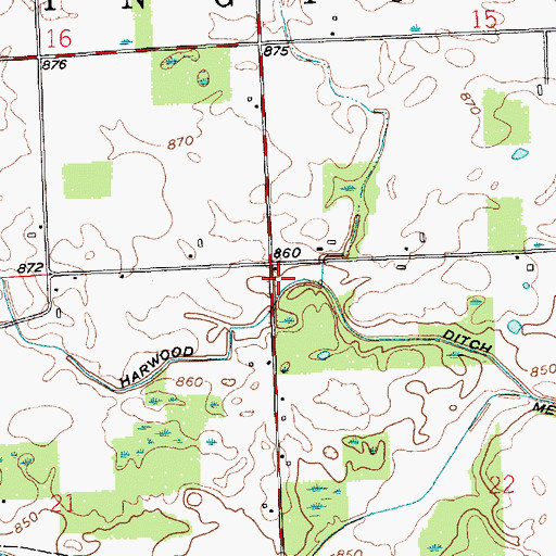 Topographic Map of Township of Wilmington, IN