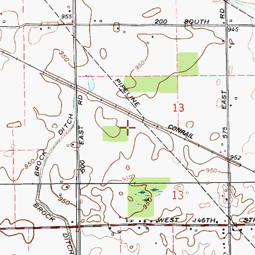 Topographic Map of Township of Worth, IN