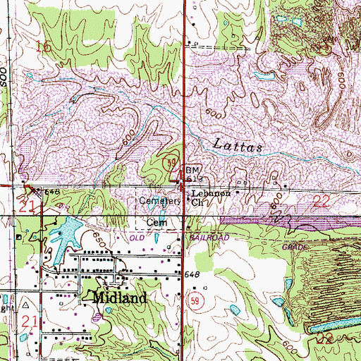 Topographic Map of Township of Wright, IN