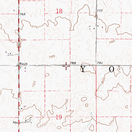 Topographic Map of Township of York, IN