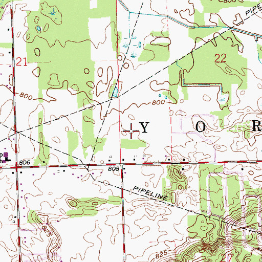 Topographic Map of Township of York, IN