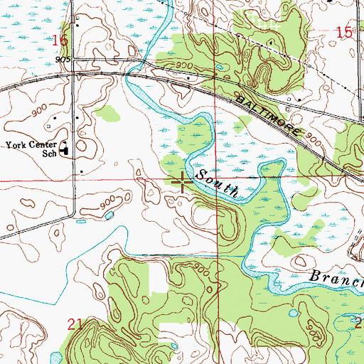 Topographic Map of Township of York, IN