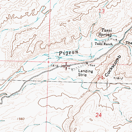 Topographic Map of Tassi Airport (historical), AZ