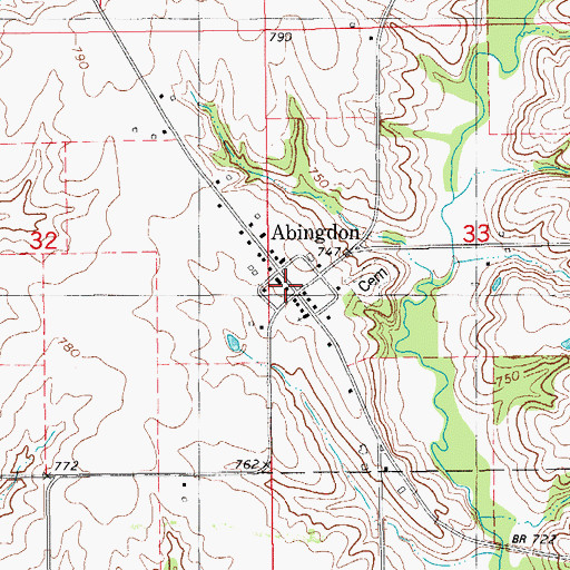 Topographic Map of Abingdon, IA