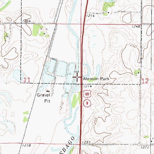 Topographic Map of Ambroson Recreation Area, IA