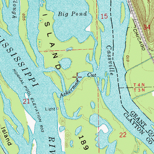 Topographic Map of Ackerman Cut, IA