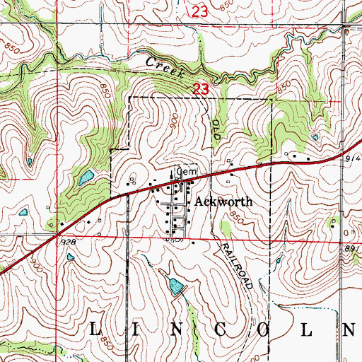 Topographic Map of Ackworth, IA