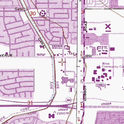 Topographic Map of Desert Samaritan Hospital Heliport, AZ