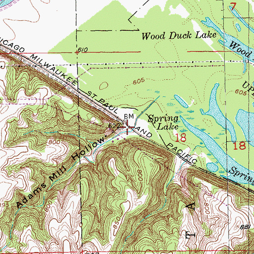 Topographic Map of Adams Mill Hollow, IA
