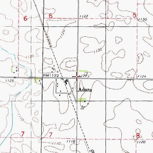 Topographic Map of Adaza, IA