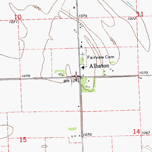 Topographic Map of Albaton, IA