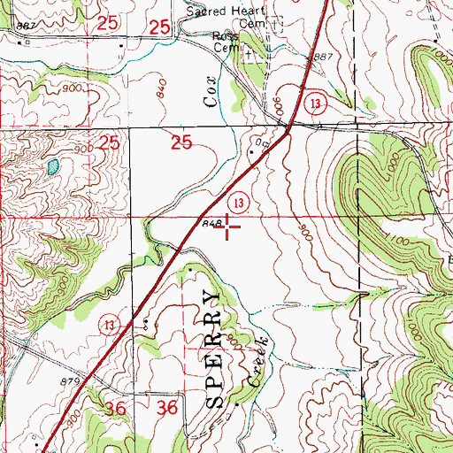 Topographic Map of Alderson Hollow, IA