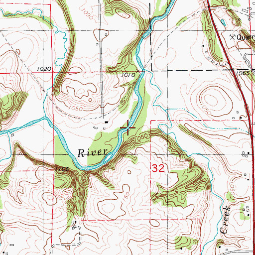 Topographic Map of Alexander Creek, IA