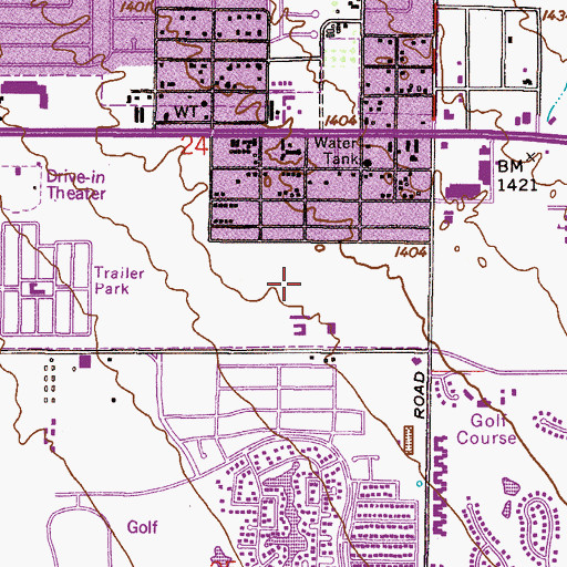 Topographic Map of Valley Lutheran Hospital Heliport, AZ