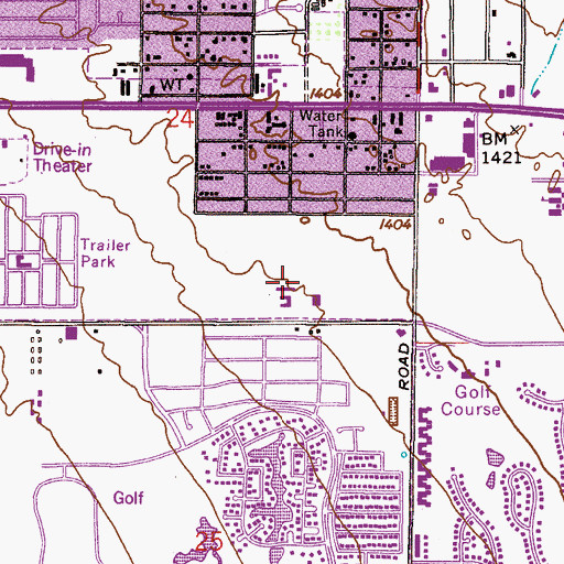 Topographic Map of Valley Lutheran Hospital Heliport, AZ