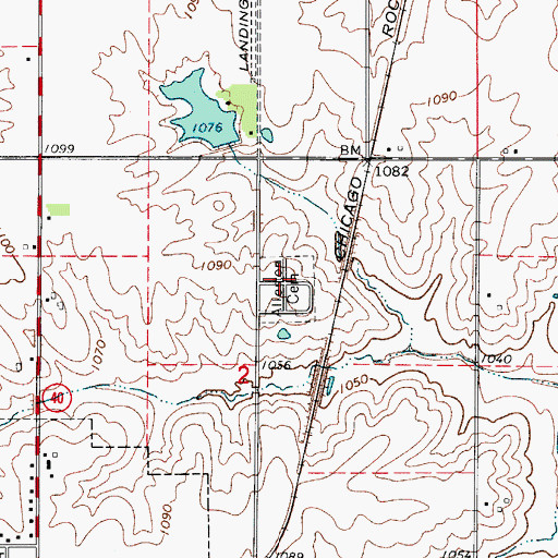 Topographic Map of Allerton Cemetery, IA