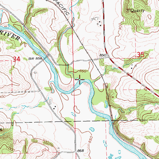 Topographic Map of Allison Creek, IA