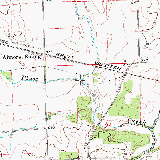 Topographic Map of Almoral Branch, IA
