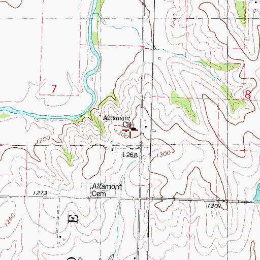Topographic Map of Altamont Church, IA