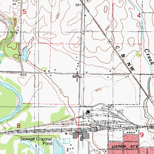 Topographic Map of Alton School, IA