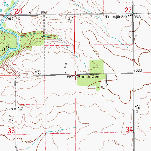 Topographic Map of Amish Cemetery, IA