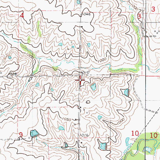 Topographic Map of Amity School, IA