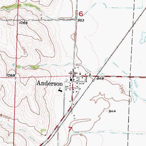 Topographic Map of Anderson, IA
