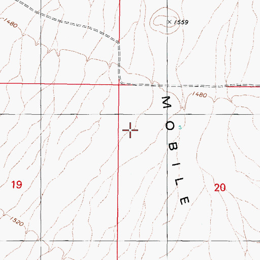 Topographic Map of Flying Bucket Ranch Airport, AZ