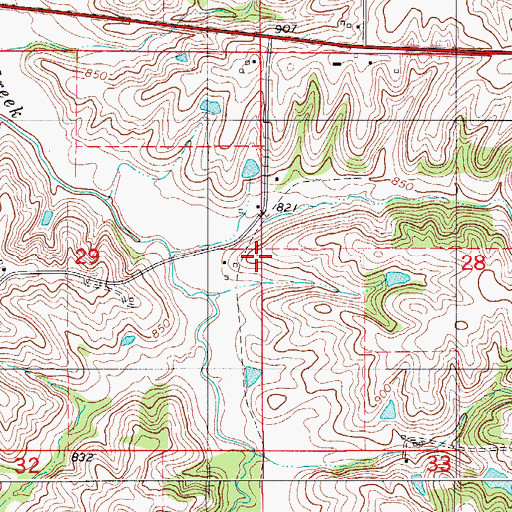 Topographic Map of Anderson School, IA