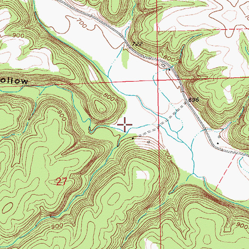 Topographic Map of Andy Hollow, IA