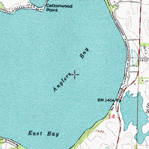 Topographic Map of Anglers Bay, IA