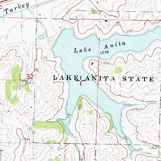Topographic Map of Lake Anita, IA