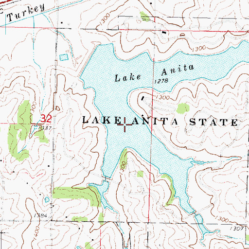 Topographic Map of Lake Anita, IA
