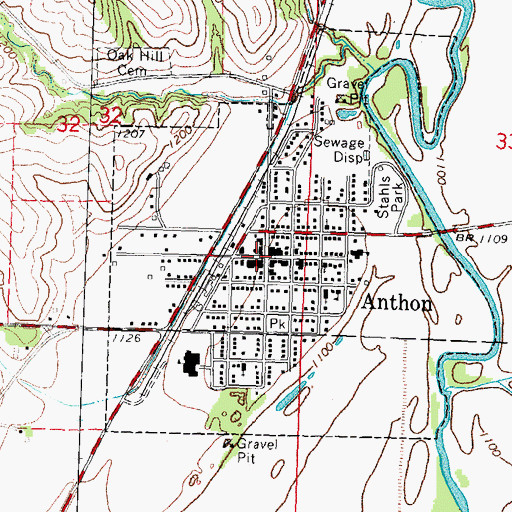 Topographic Map of Anthon, IA