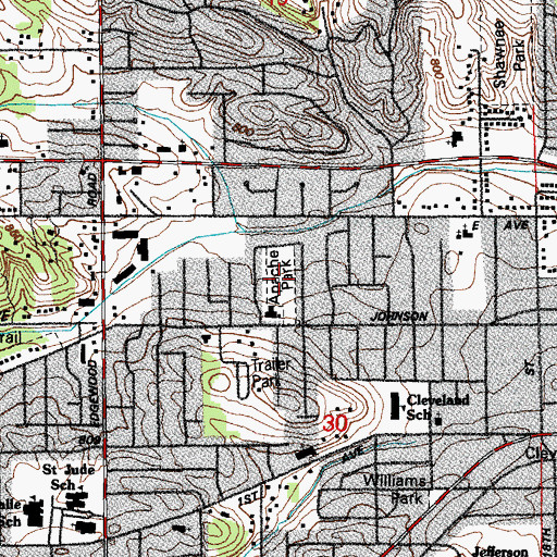 Topographic Map of Apache Park, IA